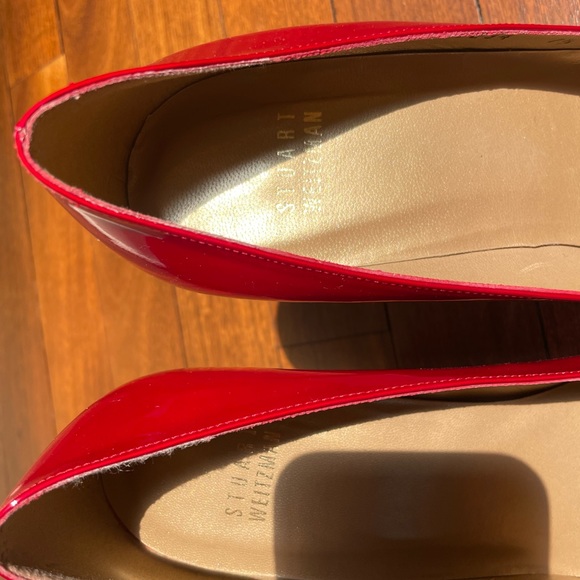 STUART WEITZMAN PLATSWOON CHERRY RED PUMPS NEVER WORN OUTSIDE - Picture 4 of 10